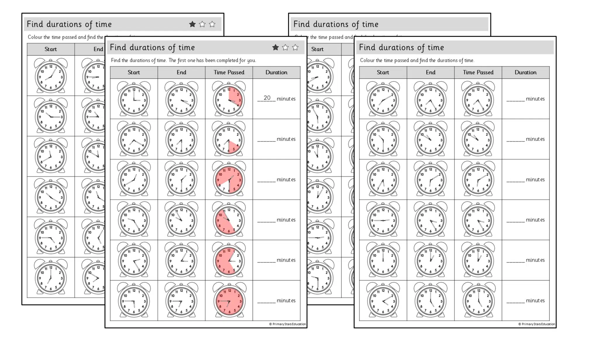 Find durations of time Worksheets Primary Stars Education