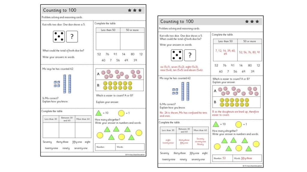 Counting to 100 | Mastery Cards – Primary Stars Education