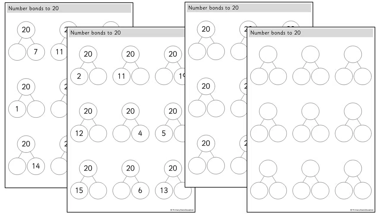 Part-whole models (within 25)  Worksheets – Primary Stars Education With Part Part Whole Worksheet