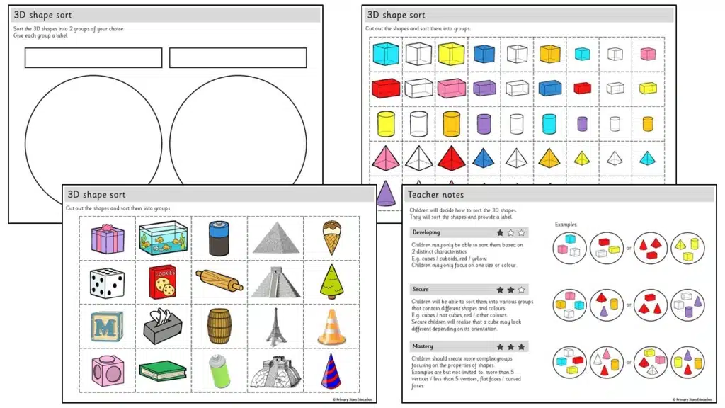 2d And 3d Shape Sort