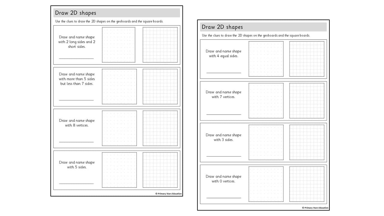 2D Shapes Task Cards: Trace It, Draw It – Top Teacher