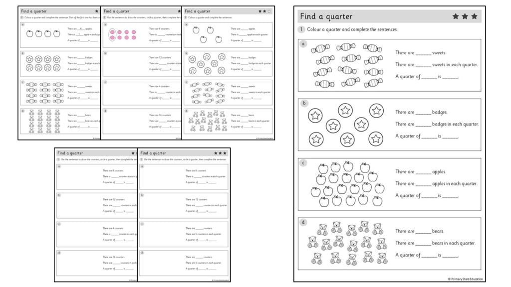 find a quarter worksheets primary stars education