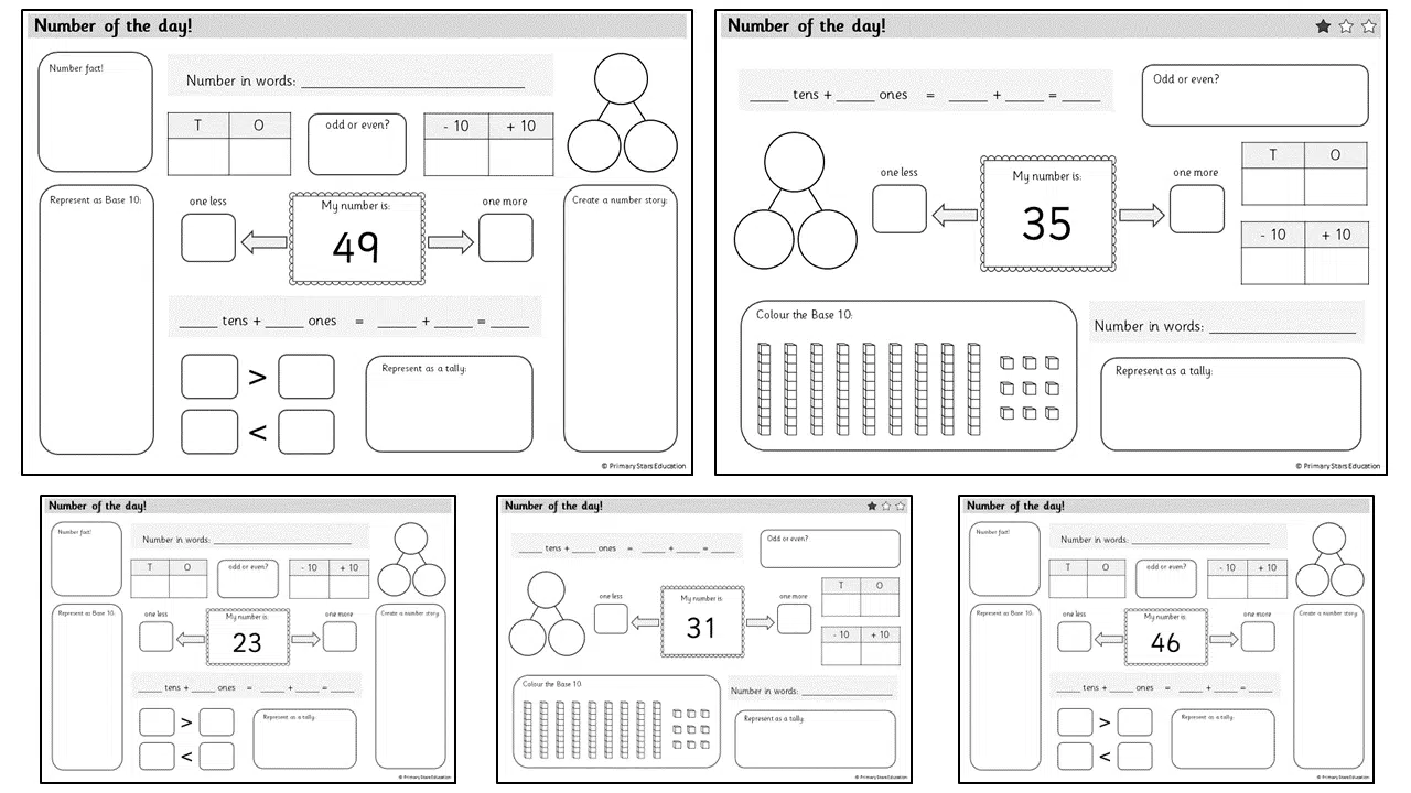 Number of the day (within 50) | Activity – Primary Stars Education